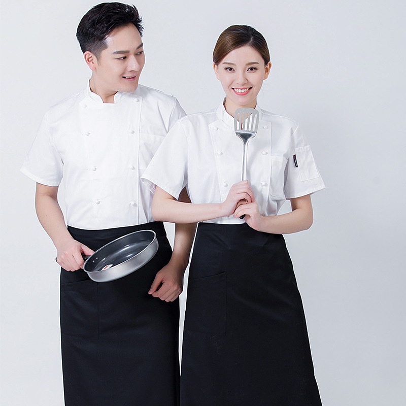 Chef Workwear Mens Short-Sleeved High-End Western Food Trendy Chefs ...