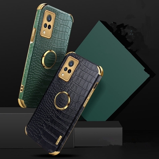 VIVO V21 5G Case เคส Finger Ring Stand Vehicle Magnetic Features Phone Case เคสโทรศัพท High Quality Leather Protective Back Cover