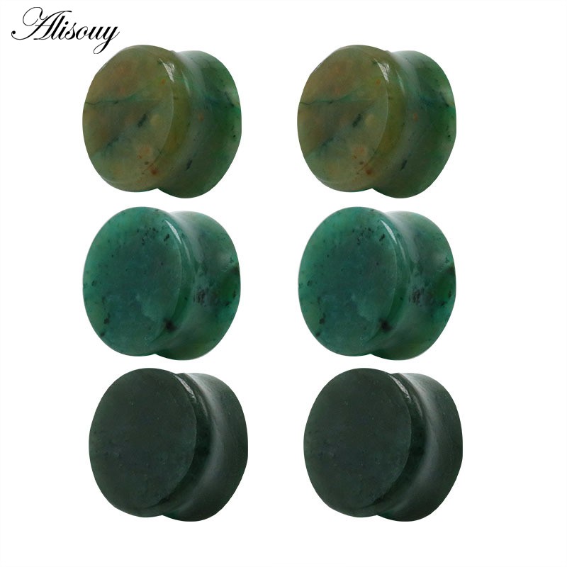 Alisouy 2PCS หินหูปลั๊กอุโมงค์หูวัดหูเจาะหู Stretchers รูปที่ 7