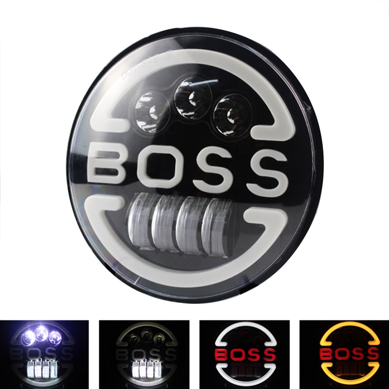 QJ 7 รอบ LED ไฟหน้า Hi Lo Beam พร้อมแหวน Angel Eyes DRL 35W Hi lo Beam สําหรับ