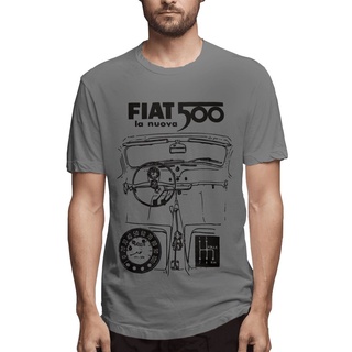 Fiat 500 เสื้อยืด สีกากี แฟชั่นฤดูร้อน สําหรับผู้ชาย