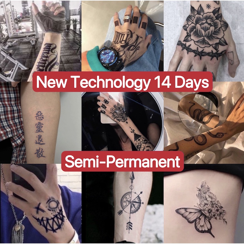 Mars TattooNEW Technology Magic Long Lasting 2 สัปดาห์ รอยสักกึ่งถาวร, สติ๊กเกอร์รอยสักชั่วคราว, รอยสักปลอม 0998