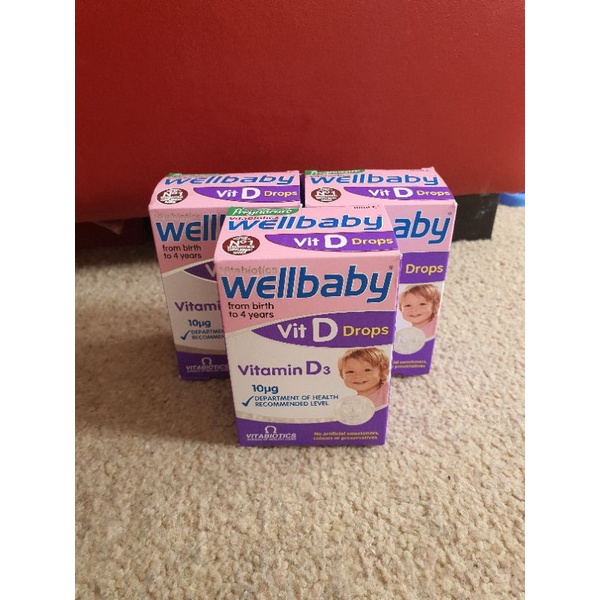 (พร้อมส่ง สินค้าจาก UK exp 01/2027) Wellbaby Vit D3 Drops วิตามินดี ตั้งแต่แรกเกิด 30 ml.