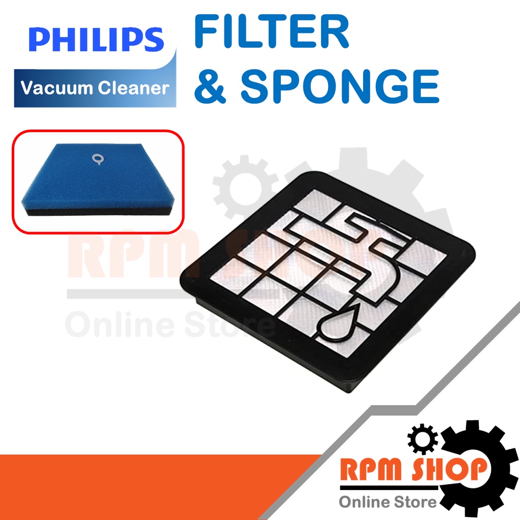 FILTER & SPONGE แผ่นกรองเครื่องดูดฝุ่น สำหรับเครื่องดูดฝุ่น PHILIPS รุ่น FC9350 , FC9351 (432200538211, 432200494471)
