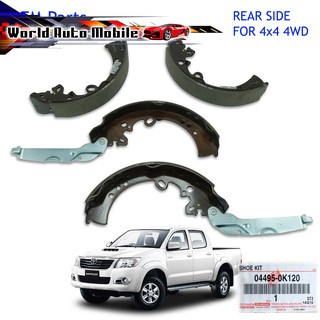 ผ้าเบรคหลัง รุ่น 4x4 4WD ของแท้ Toyota Toyota Hilux vigo Champ 2005-2014 ดำ จำนวน 4 ชิ้น