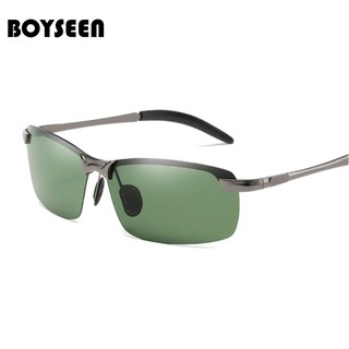 BOYSEEN ของผู้ชายแว่นตากันแดด Polarized กรอบอลูมิเนียมแมกนีเซียมขับรถแว่นตากันแดด UV400 ขั้วแว่นตาแว่นตาสไตล์ 3043