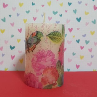 เทียนหอม ลาย ดอกไม้ - Handmade scented candle flower design 1