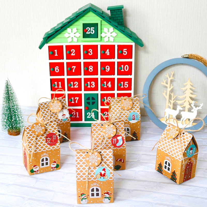 SUIT Christmas Advent Calendar Box DIY Candy Biscuit Packaging Boxes Kit