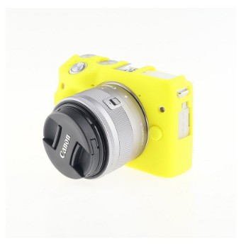 Soft Silicone Rubber Camera Case for Canon EOS M3(Yellow)#0897