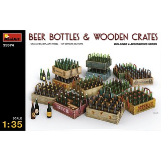 MiniArt 1/35 MI35574 BEER BOTTLES &amp; WOODEN CRATES