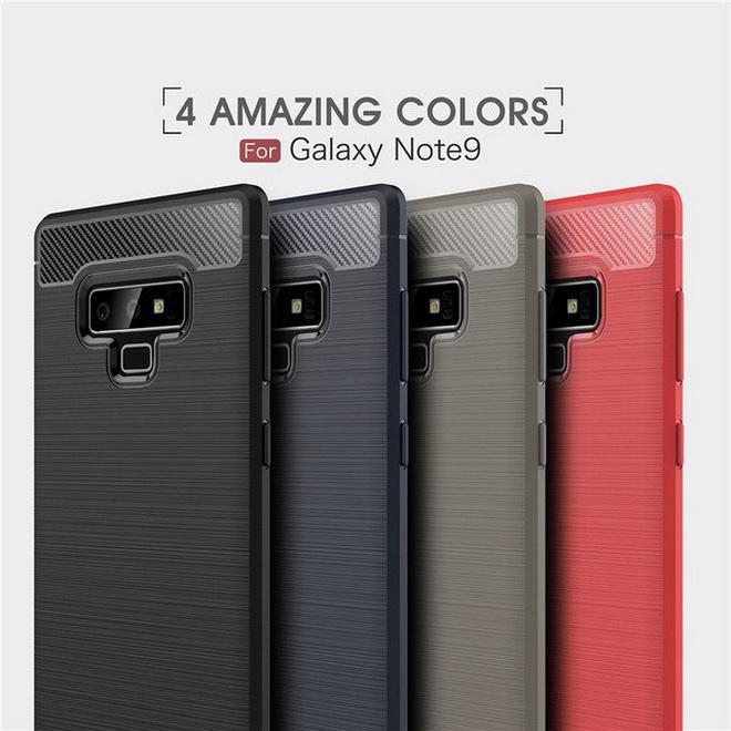 เคส สำหรับ Samsung Galaxy Note 9 Carbon Fiber Metallic 360 Protection TPU Case