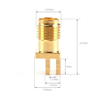 แจ็คเชื่อมต่อ SMA ตัวเมีย 10 ชิ้น สําหรับตัวเชื่อมต่อ RF PCB ชุบทอง ขอบบัดกรี 1.6 มม.