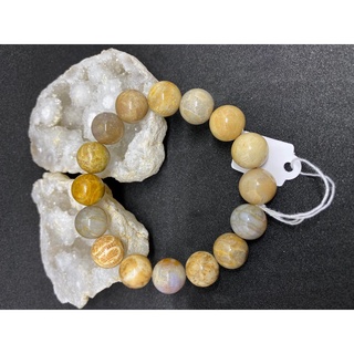 กำไลหิน แจสเปอร์สีเหลือง (Yellow Jasper) หินแท้ 100%  มีพลังในการผ่อนคลายความเหนื่อยล้า กระตุ้นความคิดสร้างสรรค์ เพิ่มพล