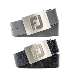 FOOTJOY Men’s Belts เข็มขัดหนัง  2 in 1 พลิกกลับใช้ได้ทั้ง 2 ด้านสีดำลายและสีเทา