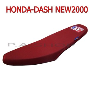 NEW2เบาะแต่ง เบาะปาด เบาะรถมอเตอร์ไซด์สำหรับ HONDA-DASH NEW 2000 หนังด้าน ด้ายแดง สีแดง งานเสก