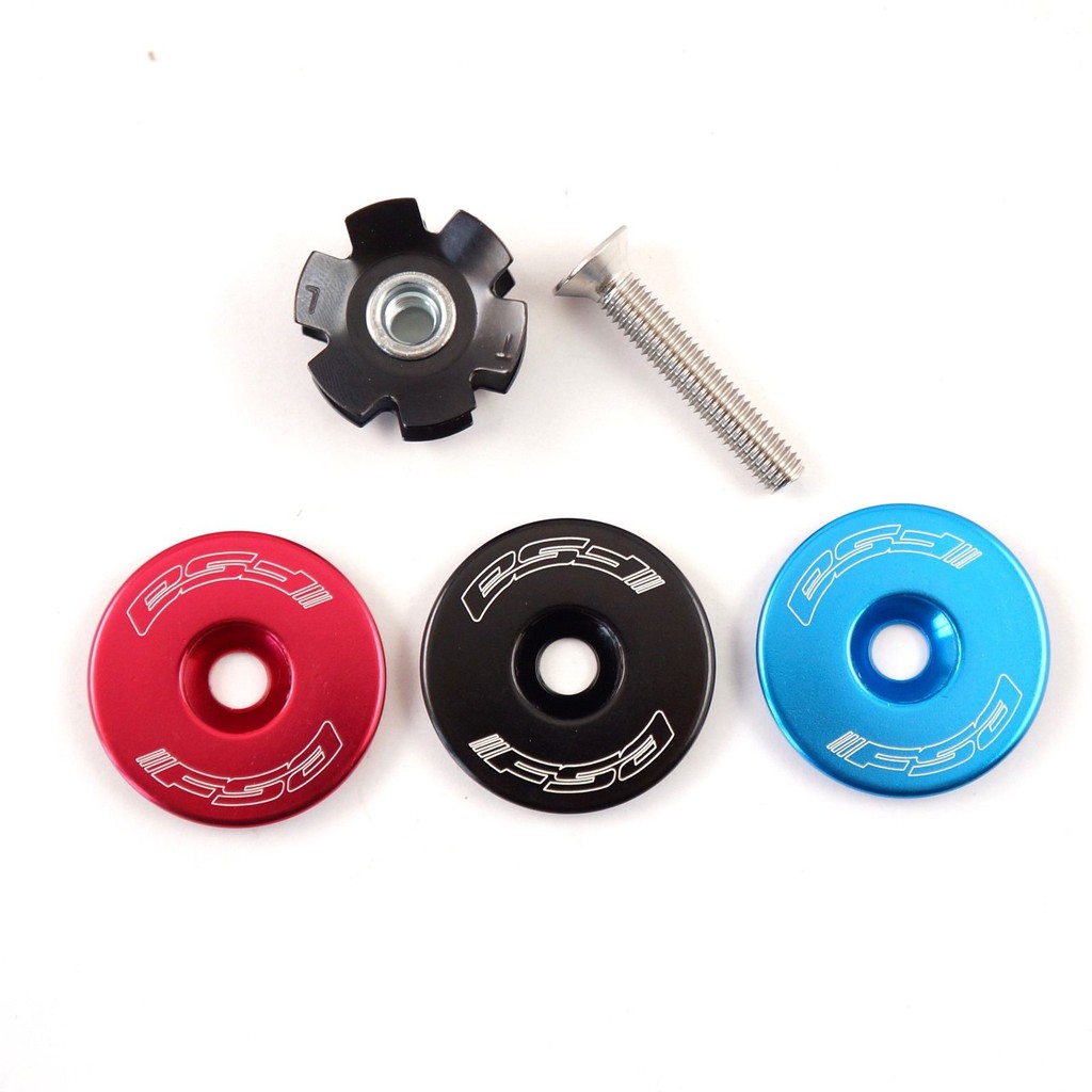 Fsa 1-1/8 "Headset Star Nut & Top Cap Set Bicycle Road Bike Color Anode Red Top Cover Set with Plum Blossom
