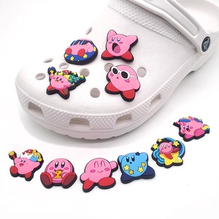 จี้การ์ตูน Croc Charm Game Kirby Jibitz Pink Kirby Croc Jibbits เครื่องประดับ สําหรับตกแต่งรองเท้าผู้ชาย