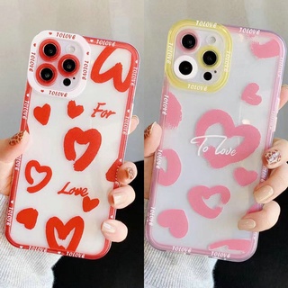 เคสโทรศัพท์มือถือนิ่ม ป้องกันเลนส์ ลายหัวใจ สีชมพู สีแดง สําหรับ VIVO V23E V23 V21E V21 4G 5G V20 V15 S1 Z1 X50 X60 Pro V9 Youth Y53S Y51 Y51A Y31 2021 Y33S Y21S Y21 Y52 Y72 5G