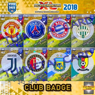PANINI FIFA 365 2018 ADRENALYN XL: CLUB BADGE ตราสโมสร การ์ดสะสมฟุตบอล Football Trading Card