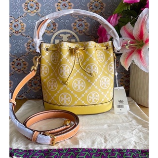 พร้อมส่ง 1 ใบ 💛งาน shop TORY BURCH T MONOGRAM  BUCKET BAG GOLDEN SUNSET NEW CREAM  PRODUCT DETAILS