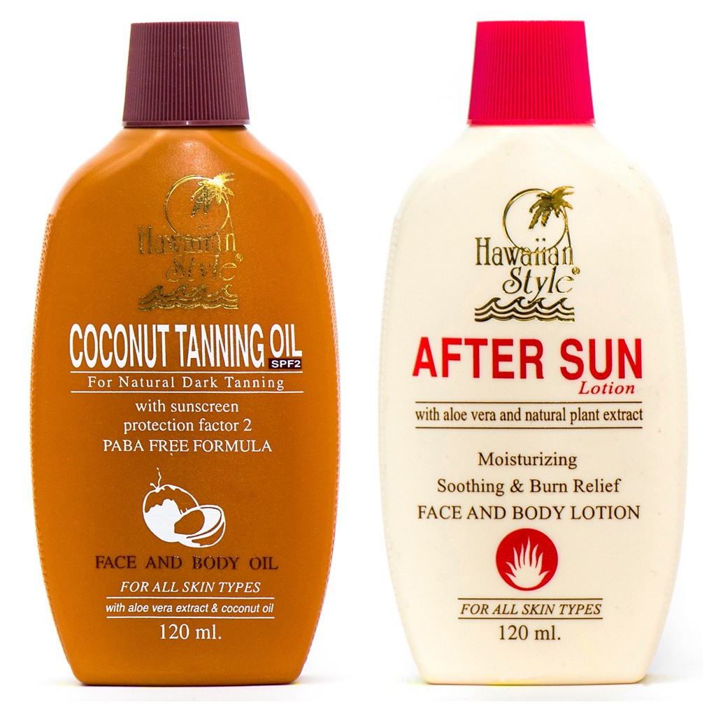 HAWAIIAN STYLE COCONUT TANNING OIL SPF2 & AFTERSUN LOTION Shopee Thailand