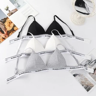 สินค้าพร้อมส่งจากไทย💥Angle Bra 💥(N682) บราสายเดี่ยว ขอบยางลายตัวอักษร มีฟองน้ำปรับสายได้