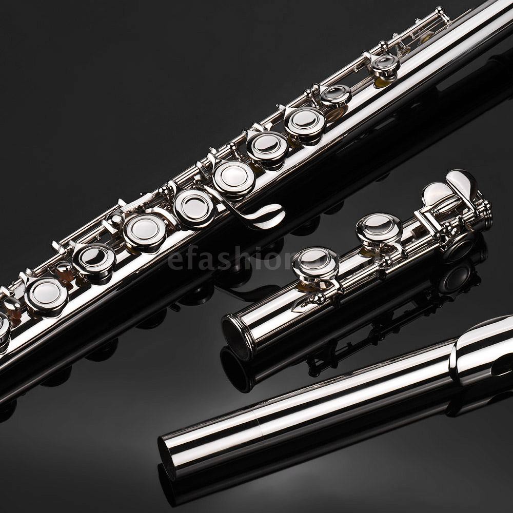 （COD）Muslady 16 Holes Closed Hole Flute C Key Flutes Cupronickel