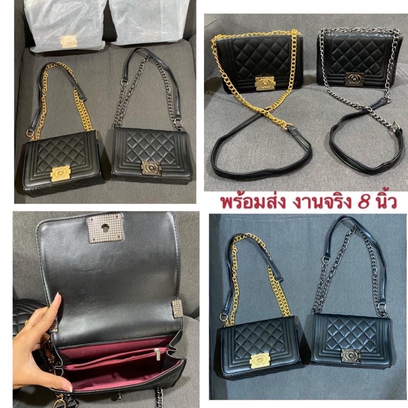 🌸พร้อมส่ง🌸กระเป๋าสะพายข้างผู้หญิง หนังPU สายโซ่ ดีไซน์หรู 🌺มีเก็บเงินปลายทางนะคะ🌺