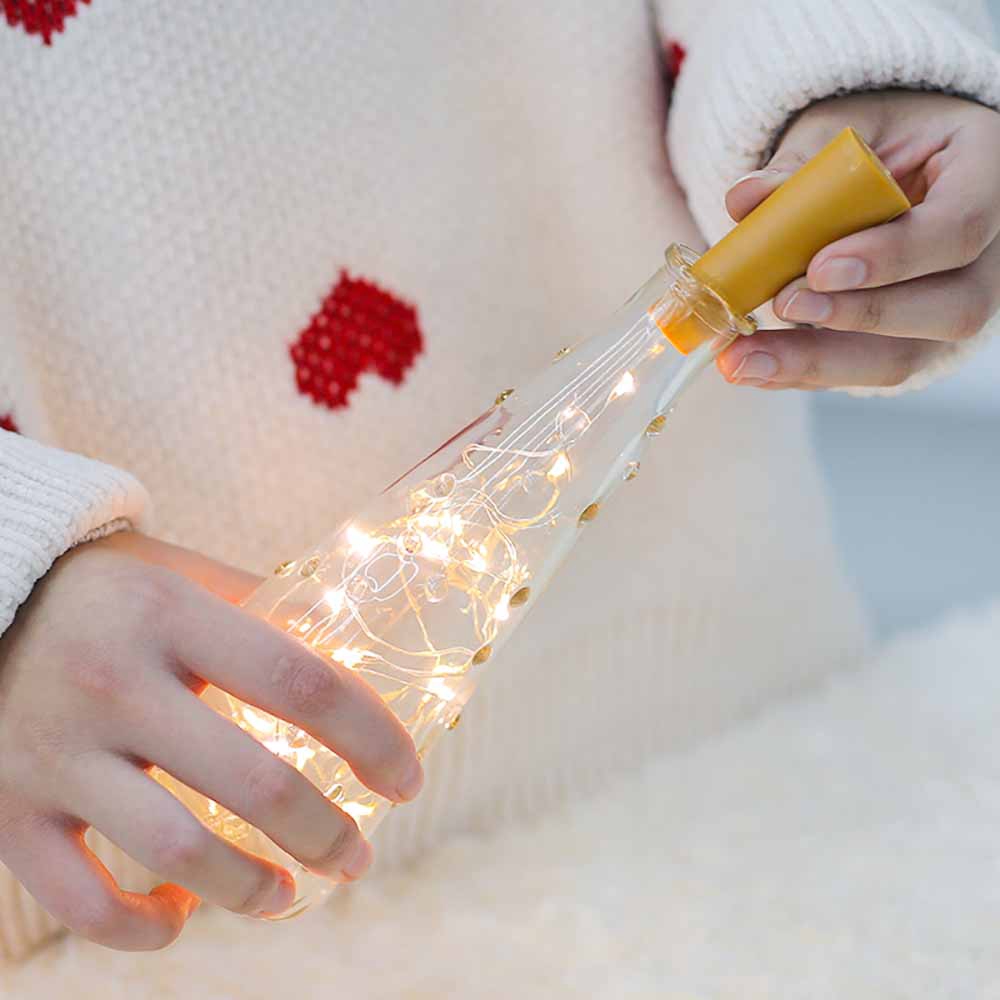 2M 20LEDs ขวดไวน์สีสันสดใส Cork รูปร่างไฟ Night Fairy String Light โคมไฟไฟคริสต์มาสตกแต่ง 2026 ของขวัญปีใหม่ - รูปที่ 7
