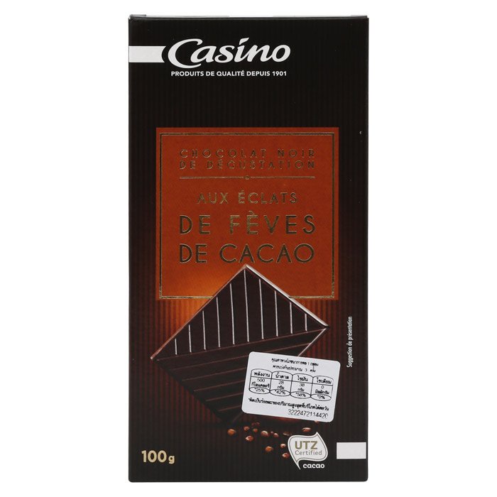 คาสิโน Recipe ดาร์กช็อกโกแลต ก.Casinoสูตรโกโก้ 100Dark Chocolate,Cocoa 100g.