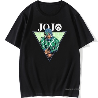 เสื้อยืดครอปเสื้อยืด ผ้าฝ้าย 100% พิมพ์ลายการ์ตูนมังงะ Cool Jojo Bizarre Adventure สําหรับผู้ชายS-5XL