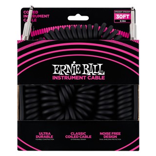 ERNIE BALL® สายแจ็คกีตาร์แบบขด ยาว 9m หัวตรง/ หัวตรง (30ft Coiled , Straight / Straight Instrument Cable)