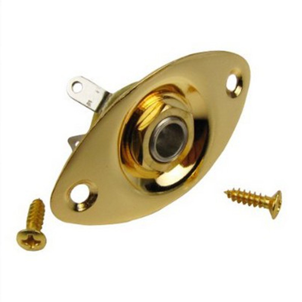 1Pc Electric Bass Guitar Jack 1/4 Output Input Socket With Oval Style