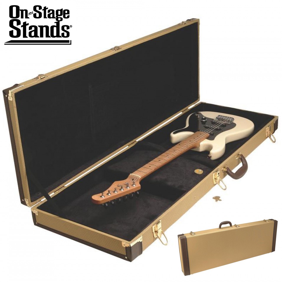 On Stage® GCE6000T เคสกีตาร์ไฟฟ้า สำหรับทรง Strat, Tele, Les Paul, Tele ผิวผ้าไวนิลถักลายทแยง ด้านใน