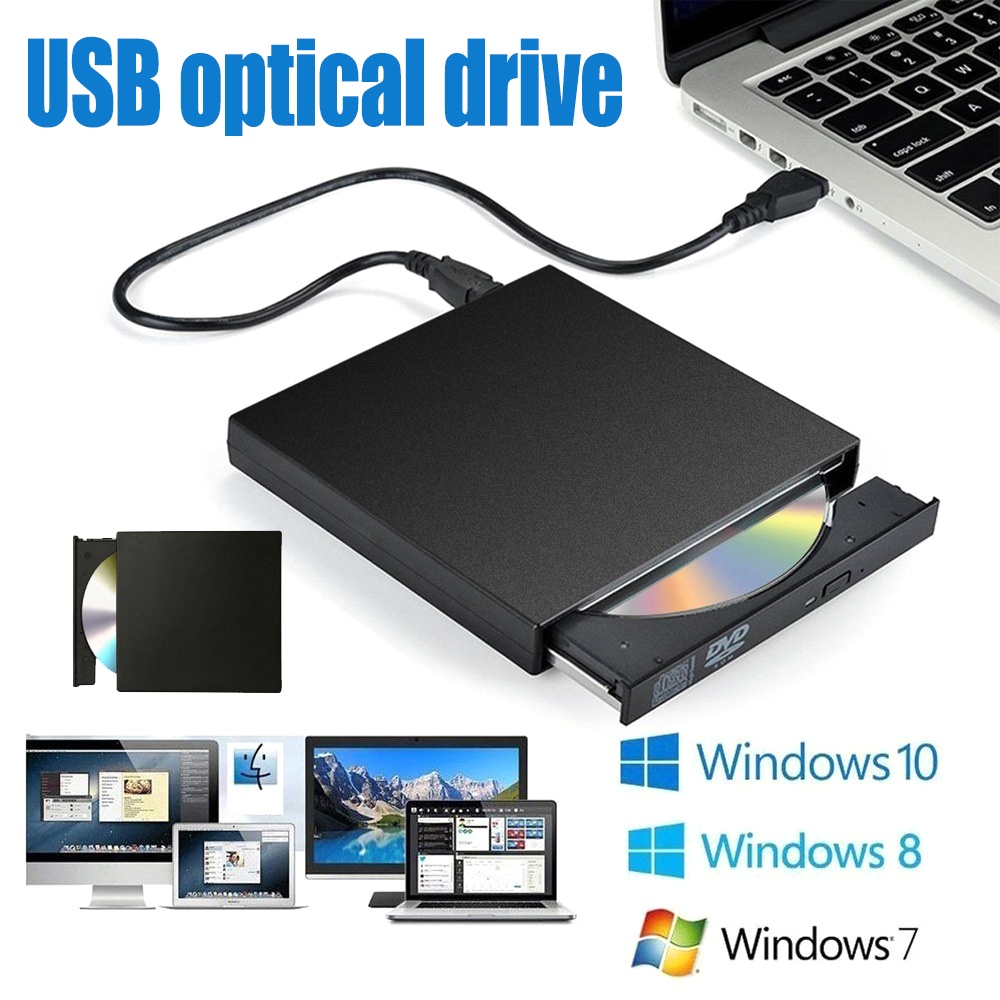 Cod ไดรฟ์ DVD แบบพกพา DVD-ROM USB 2.0 น้ําหนักเบา พกพาสะดวก