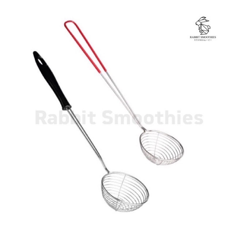กระชอนตักไข่มุก ช้อนตักไข่มุก สแตนเลส สำหรับเปิดร้านชาไข่มุก ด้ามแดง ด้ามดำ 6 cm ใช้งานอเนกประสงค์