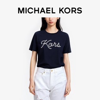 เสื้อยืดแขนสั้นลําลอง คอกลม พิมพ์ลายตัวอักษร Michael Kors สําหรับผู้ชาย และผู้หญิง