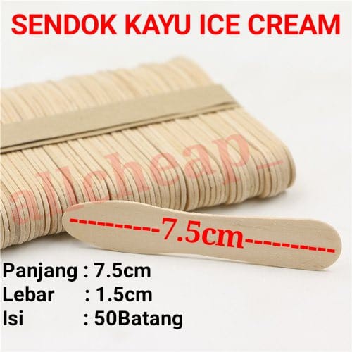 คอนเทนติส 50 ชิ้น WOODEN HANDLE ICE CREAM SPOON WOODEN ICE CREAM SPOON