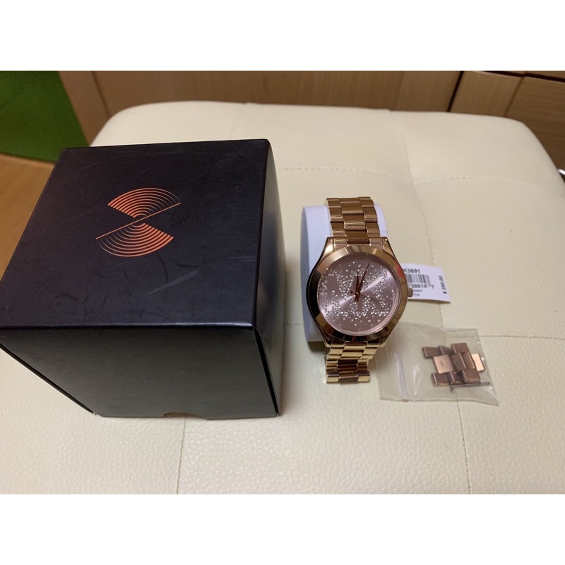 ⛳️Used⛳️ Michael Kors Michael Kors 42mm Women's Slim Runway Logo Rose Gold-Tone Watch MK3591