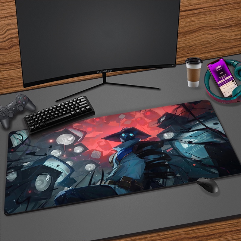 Valorant Cypher เกมเมาส์ Pad ซม.อะนิเมะ XXL Gaming Padmouse Gamer แป้นพิมพ์แล็ปท็อปแผ่นรองเม้าส์โต๊ะคอมพิวเตอร์พรมตาราง