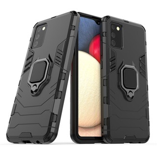 Case For Samsung Galaxy A02S Casing Armor Hard Stand PC + TPU Silicone Samsung A02S A 02S Cover
