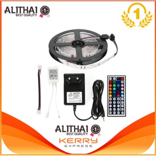 Alithai ไฟเส้น ไฟแถบ 5m 5050 RGB 30/M LED Strap Lights + 12V 3A Power supply