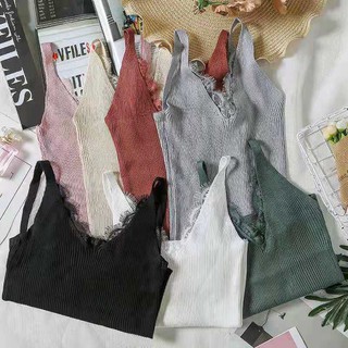 🤩พร้อมส่ง4735#เสื้อกล้ามไหมพรม เข้ารูป ใส่สบายๆเซกซี่ๆ