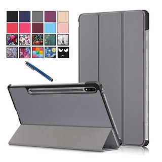 เคสแท็บเล็ตหนังแบบพับได้พับได้สําหรับ Samsung Galaxy Tab S7 Plus S7 Fe Sm-T970 T975