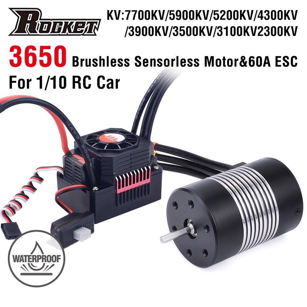 3650 กันน้ํา Brushless Sensorless มอเตอร์ 2300KV 3100KV 3500KV 4300KV 5900KV 5200KV 7700KV สําหรับ 1