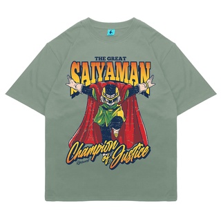 เสื้อยืด ขนาดใหญ่ พิมพ์ลายการ์ตูน Dragon Ball SAIYAMAN สไตล์วินเทจ