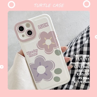 [พร้อมส่ง] เคสโทรศัพท์มือถือหนัง ลายดอกไม้ สําหรับ Apple iPhone 14 13 12 11 PROMAX XS XR XSMAX SE2020 6 7 8PLUS MINI