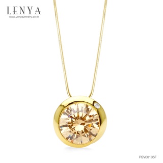 Lenya Jewelry จี้เงินแท้ ประดับ Swarovski Zirconia ชุบทอง