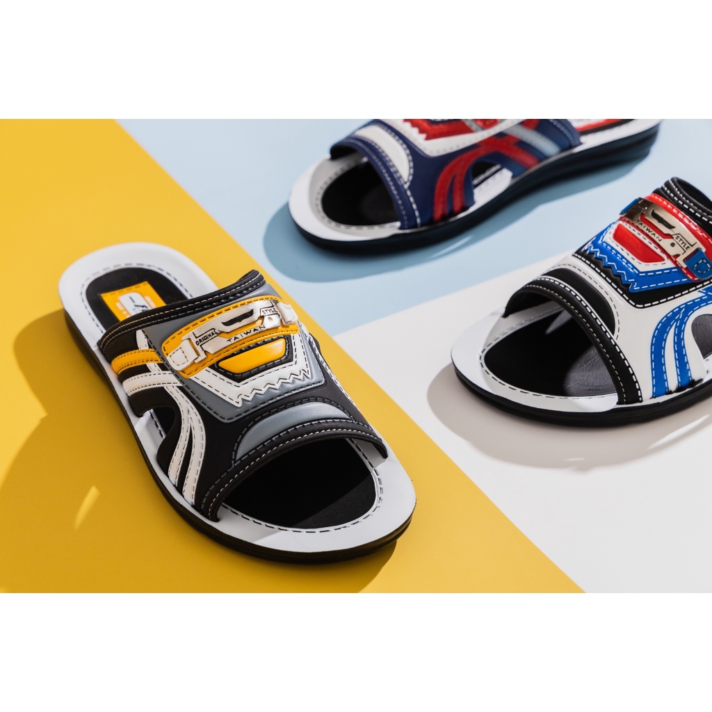 รองเท้าแตะ Footniks PU รุ่น 33-407 ลำลองผู้ชาย แบบสวม ฟรี มีกล่องแถม (ส่งไว-เก็บปลายทาง)