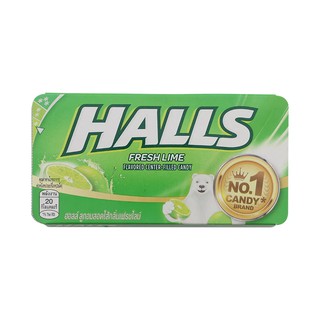 ฮอลล์ฟรุตตี้ลูกอมสอดไส้รสเฟรชไลม์ 22.4กรัม Halls Fruity Fresh Lime Filled Candy 22.4g.